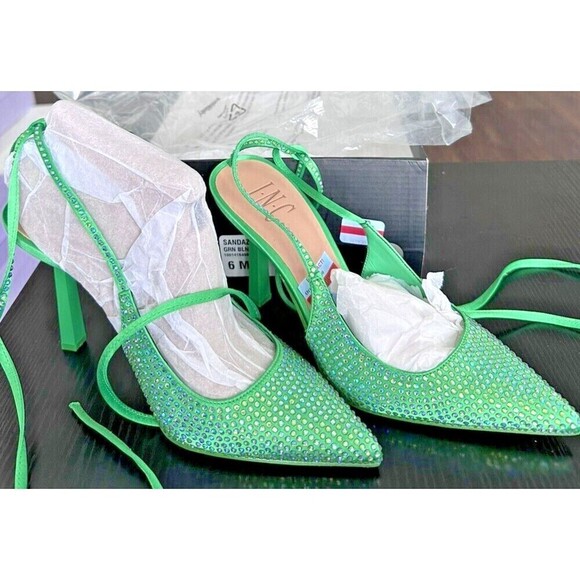 I.N.C. International Concepts Womens Sandaze Ankle-Tie Pointed Green Pumps 6M - Picture 5 of 5